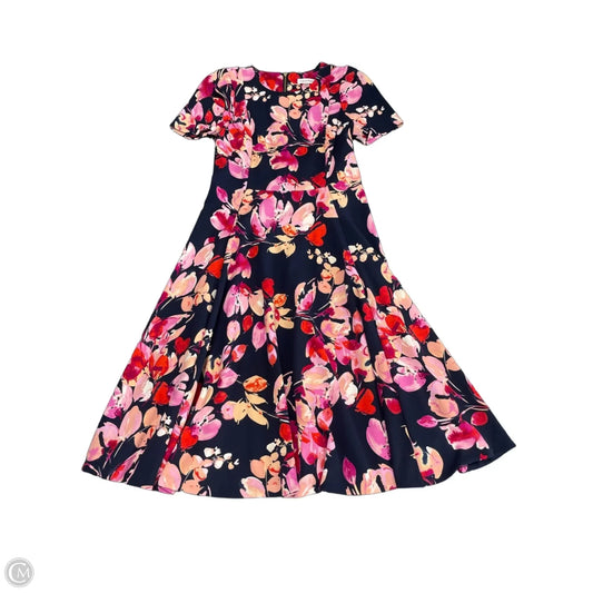 Dress Casual Midi By Calvin Klein In Blue & Pink, Size: 10