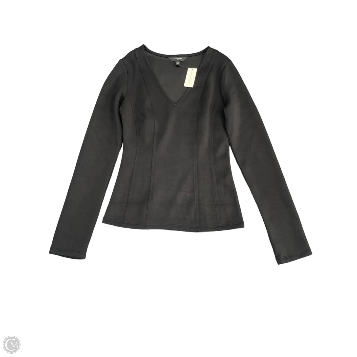 Top Long Sleeve By Banana Republic In Black, Size: Xxs