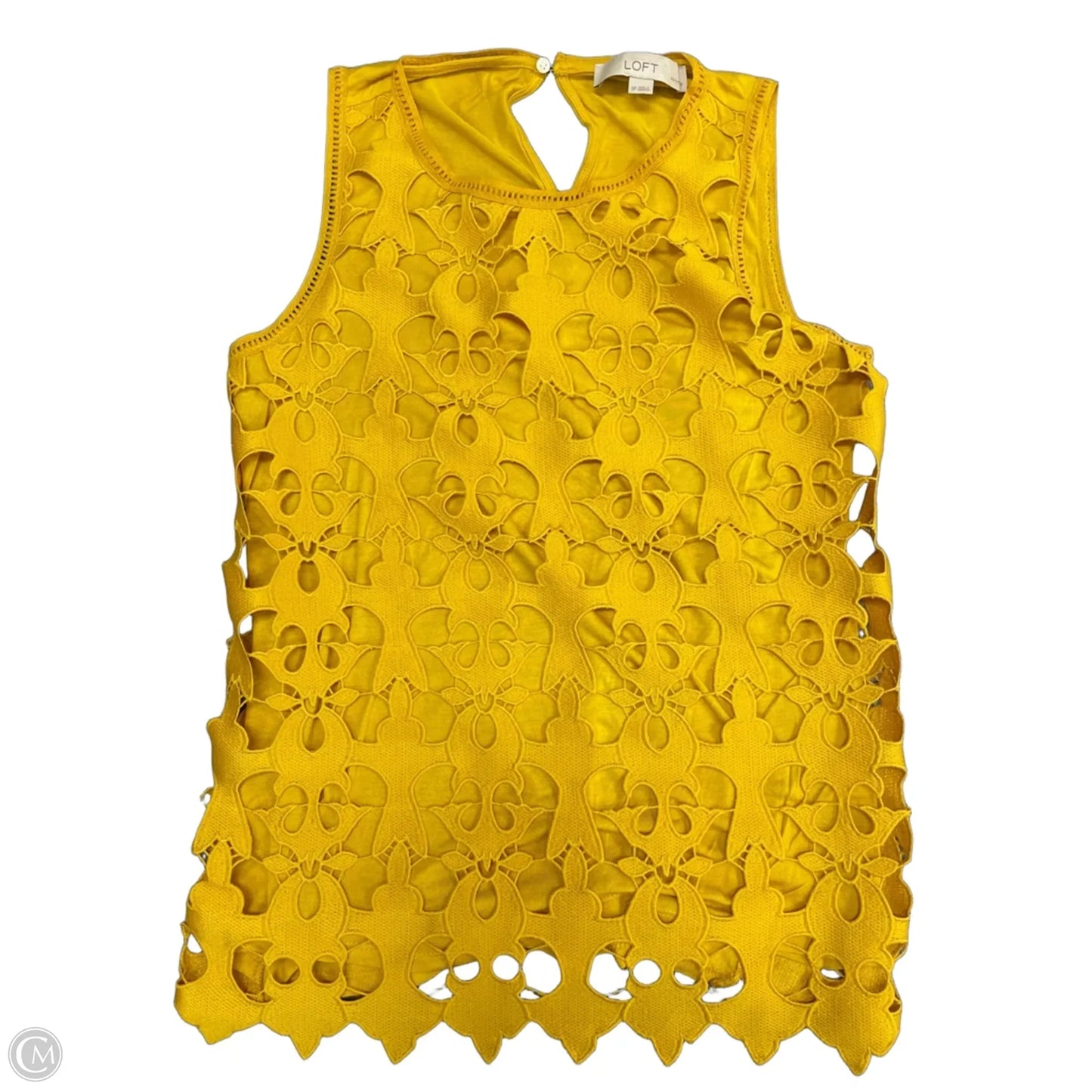 Top Sleeveless By Loft In Yellow, Size: S