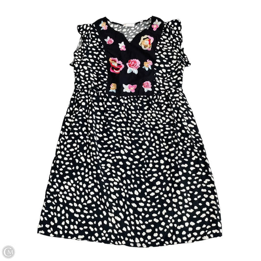 Dress Casual Short By Kirundo In Black & Cream, Size: L