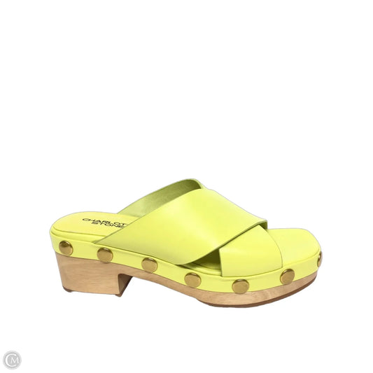 Sandals Heels Wedge By Cmb In Chartreuse, Size: 8