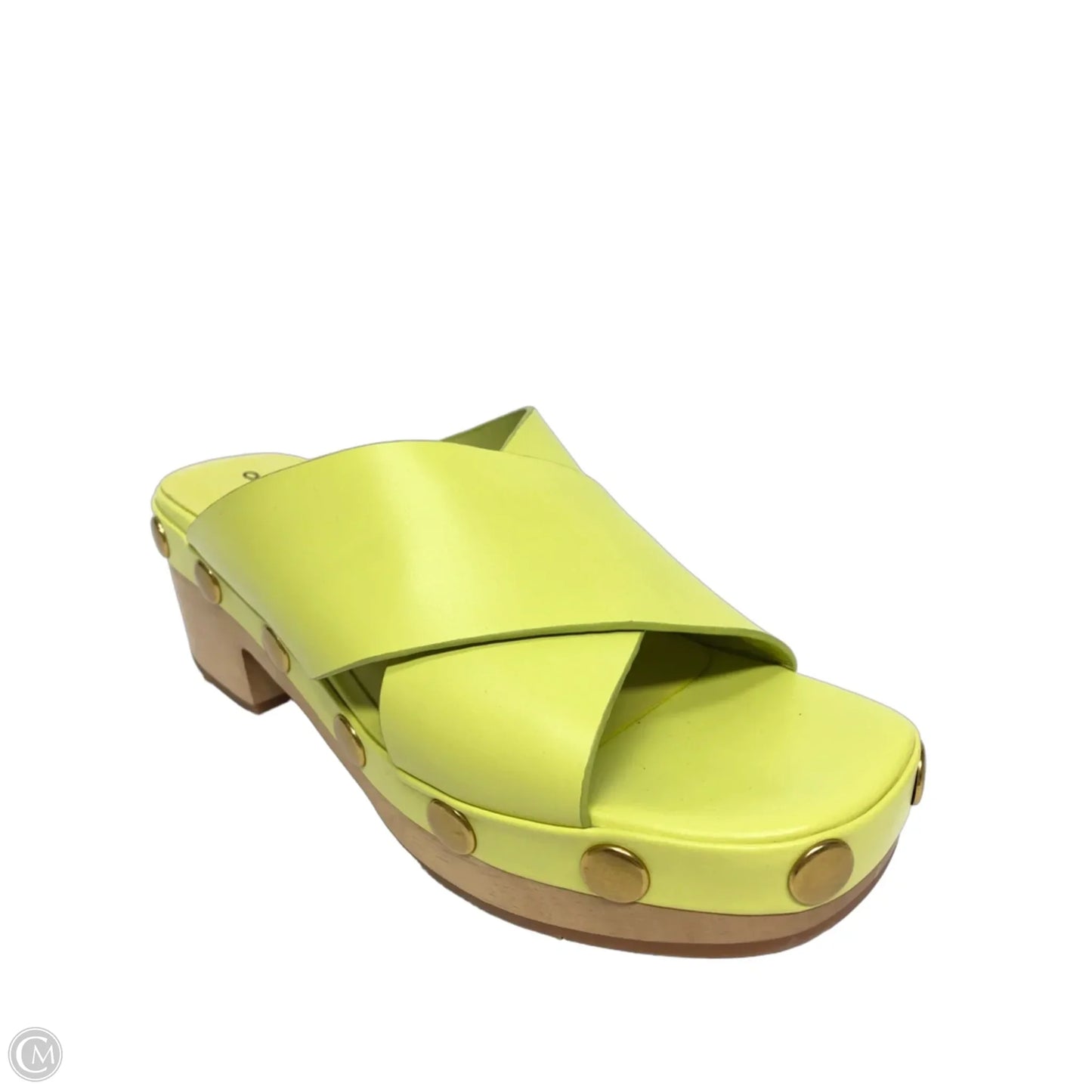 Sandals Heels Wedge By Cmb In Chartreuse, Size: 8