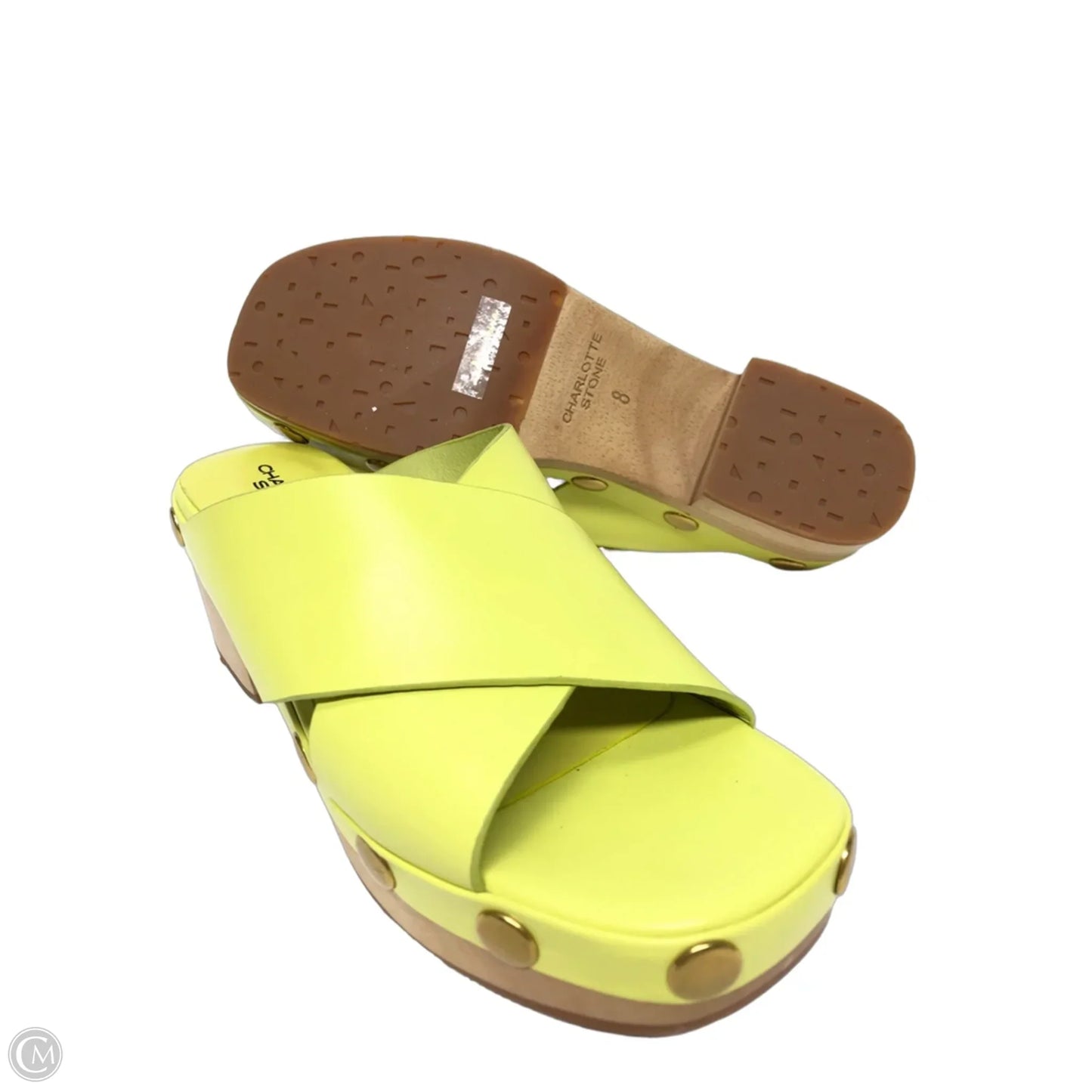 Sandals Heels Wedge By Cmb In Chartreuse, Size: 8