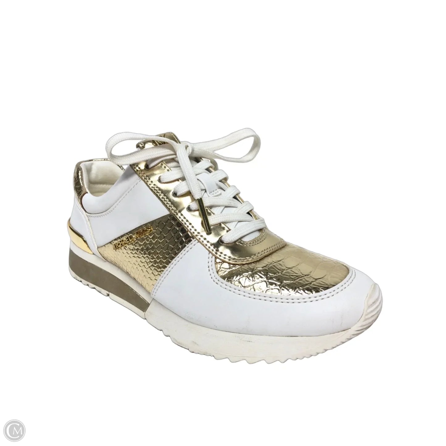 Shoes Sneakers By Michael By Michael Kors In Gold & White, Size: 6