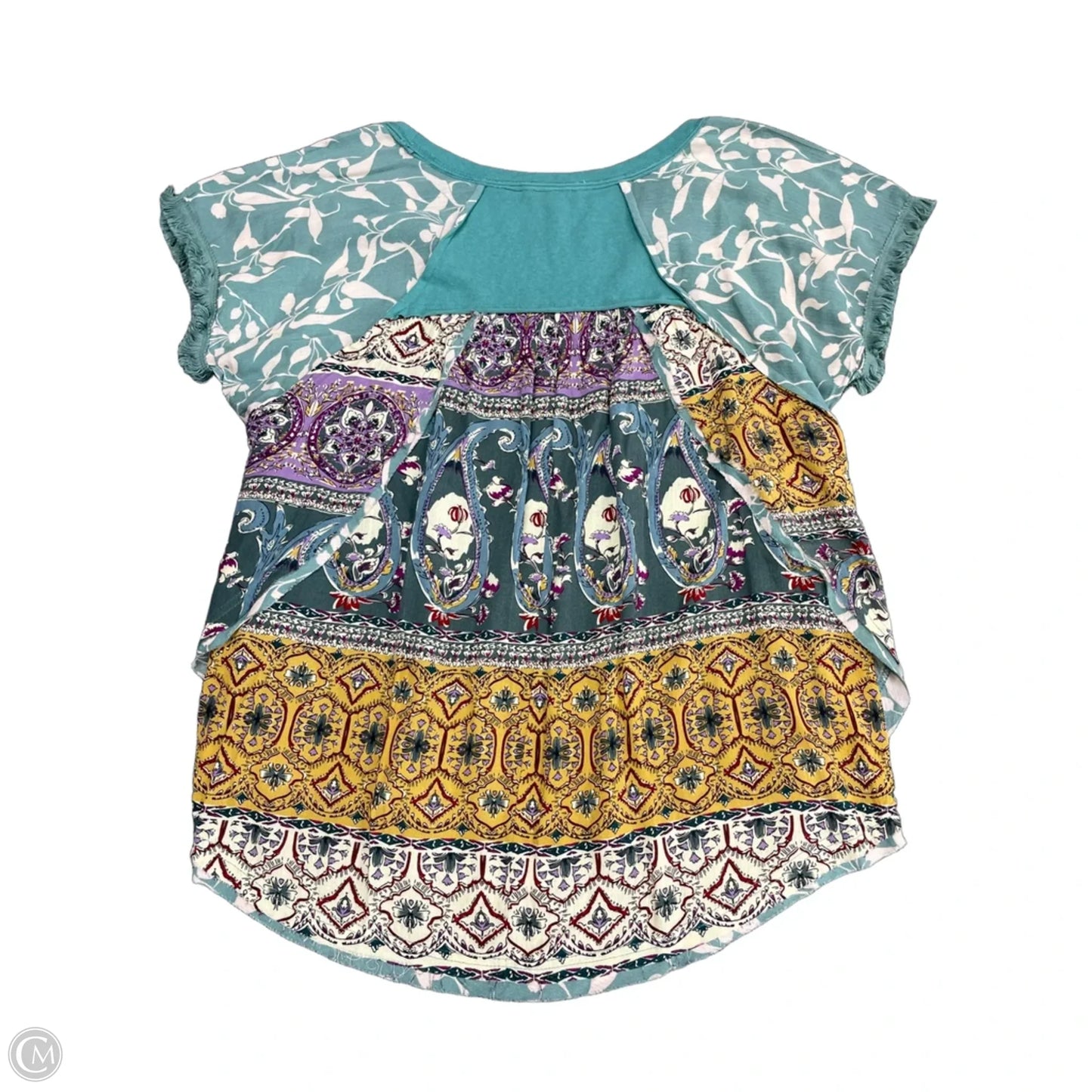 Top Short Sleeve By Umgee In Green & White, Size: Xl
