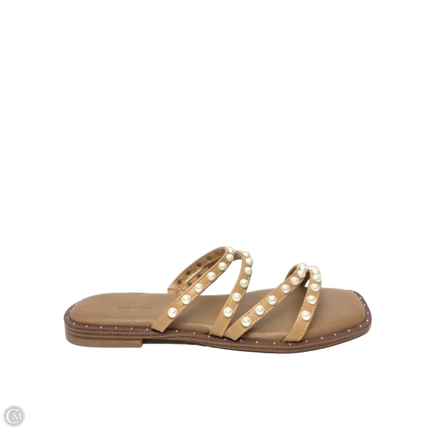 Sandals Flats By Cushionaire In Brown & White, Size: 8.5