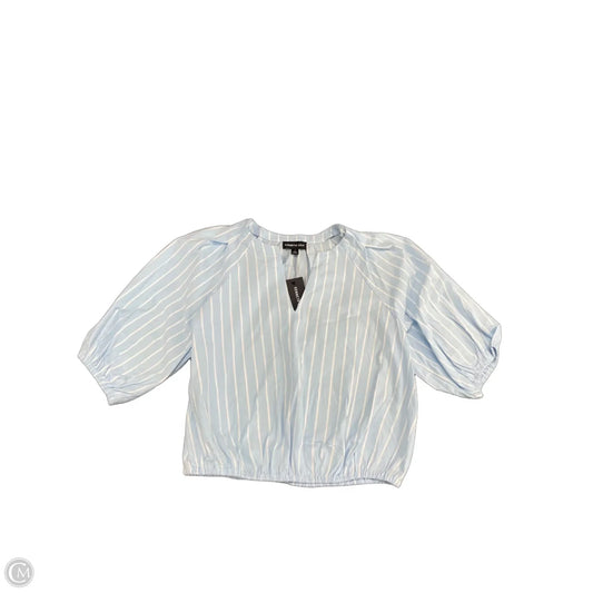 Top Short Sleeve By Kenneth Cole In Blue & White, Size: S