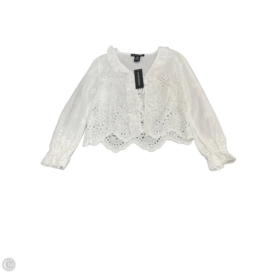 Top Long Sleeve By Clothes Mentor In White, Size: L