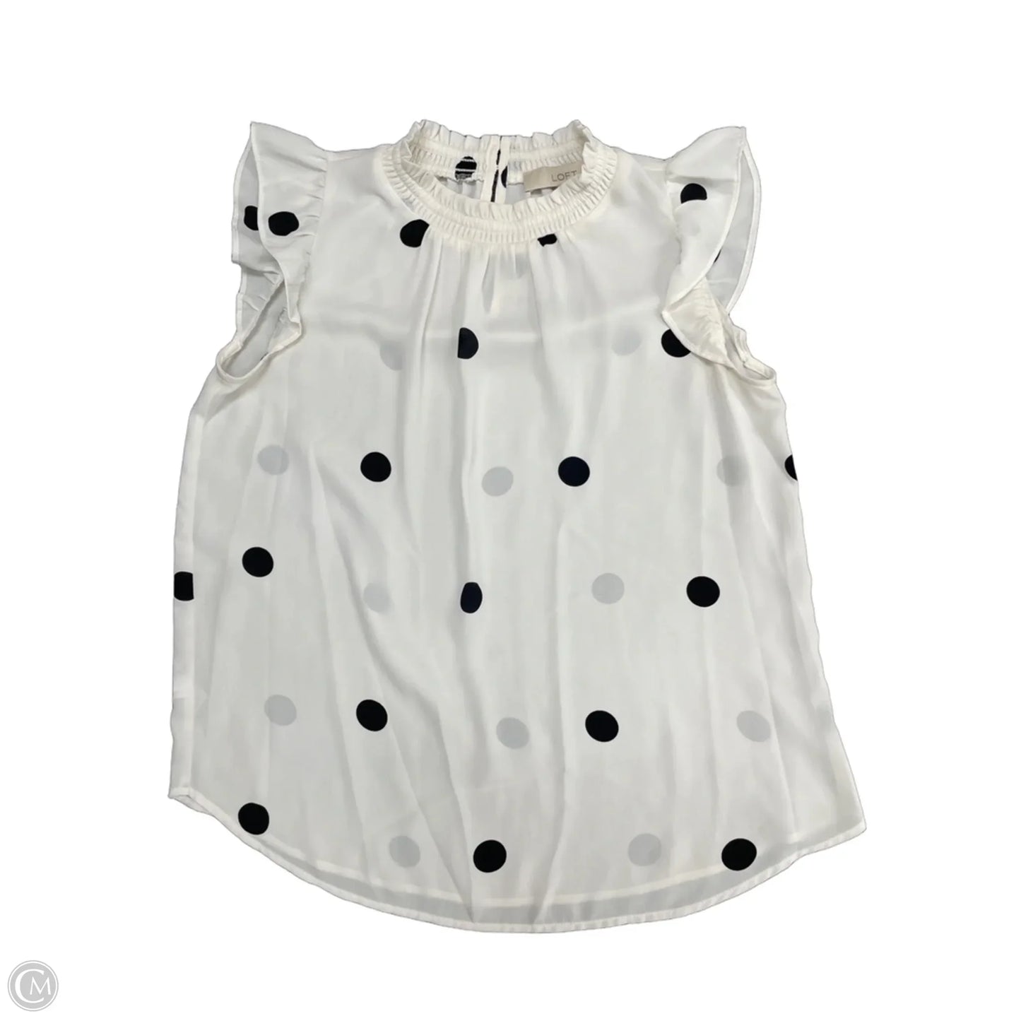 Top Short Sleeve By Loft In Black & White, Size: Xs
