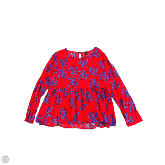 Top Long Sleeve By Shein In Red, Size: 3x