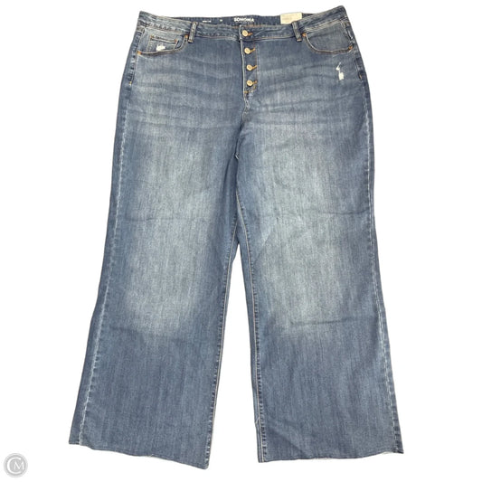 Jeans Wide Leg By Sonoma In Blue Denim, Size: 22