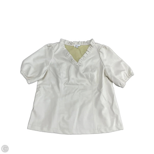 Top Short Sleeve By Clothes Mentor In Cream, Size: M
