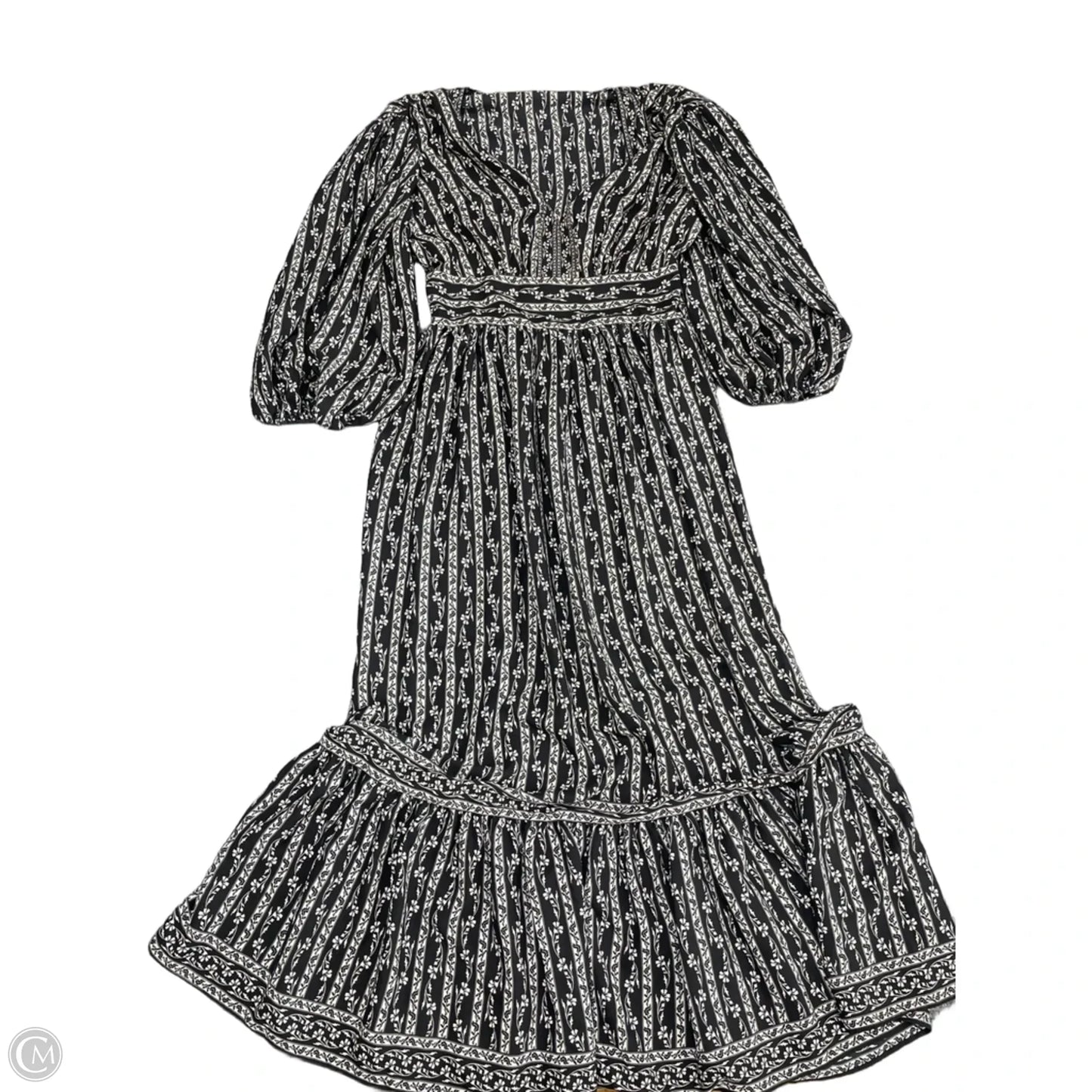 Dress Casual Midi By Max Studio In Black & Cream, Size: M