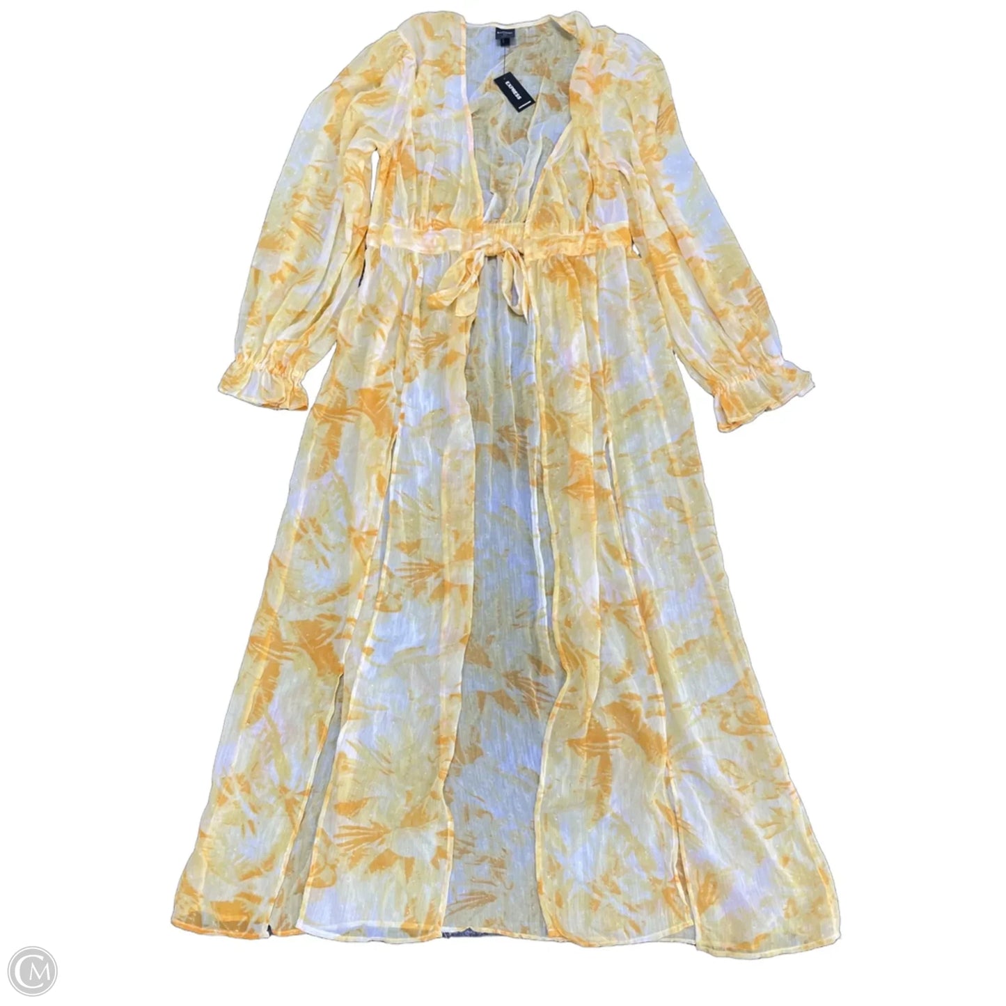 Kimono By Express In Orange & Yellow, Size: M