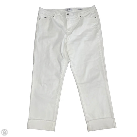 Jeans Cropped By Nine West In White Denim, Size: 16