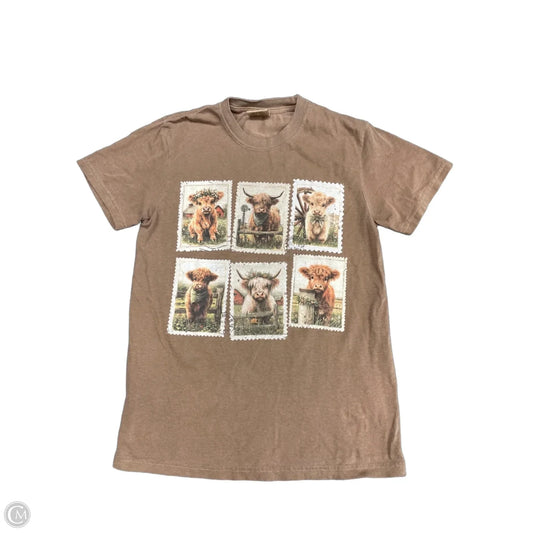 Top Short Sleeve By Comfort Colors In Brown, Size: S