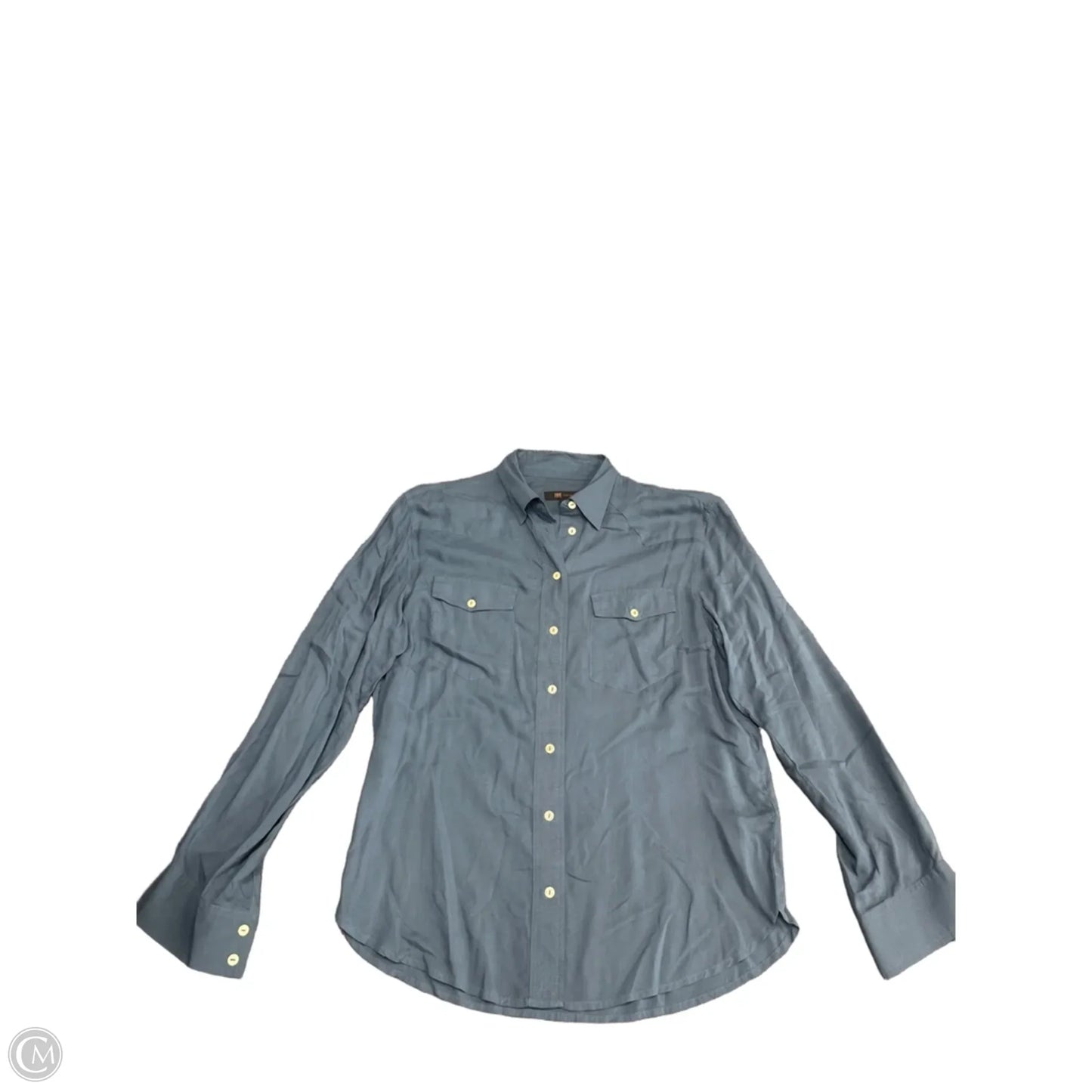 Top Long Sleeve Designer By Frye In Blue, Size: M