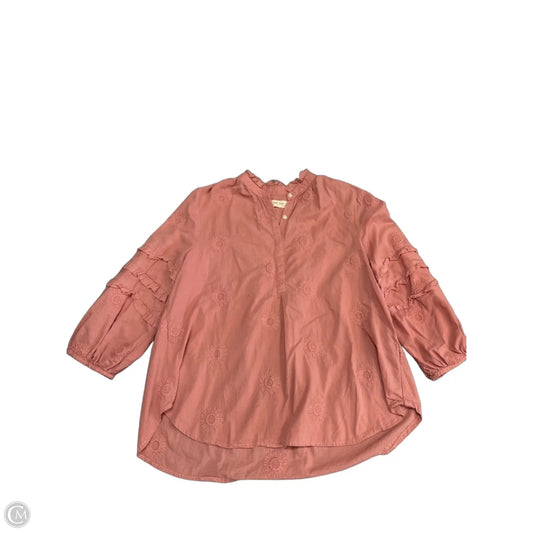 Top Long Sleeve By Cmc In Pink, Size: L