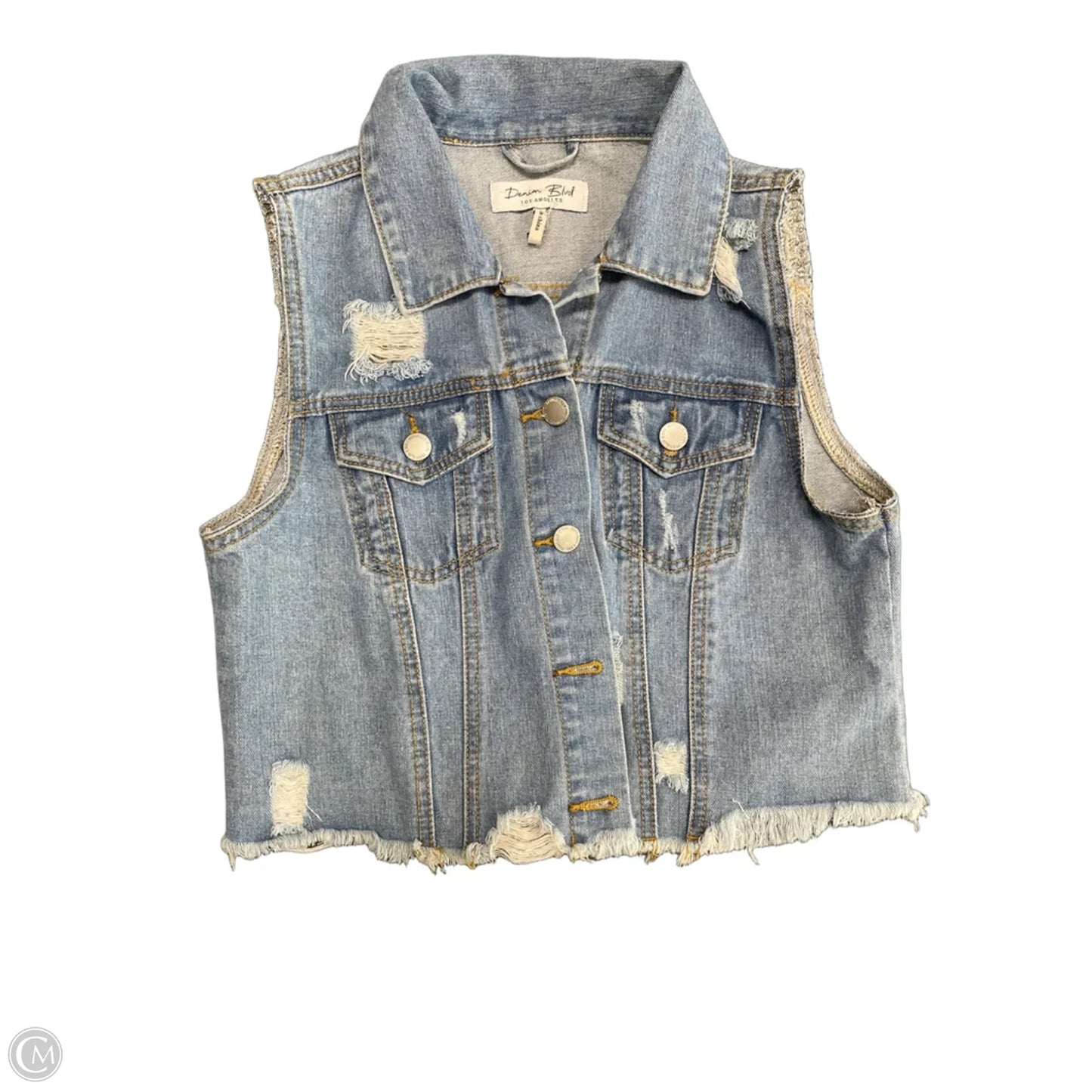 Vest Other By Clothes Mentor In Blue Denim, Size: M