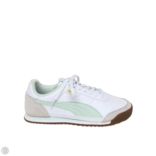 Shoes Sneakers By Puma In Green & White, Size: 9