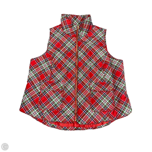 Vest Puffer & Quilted By Crown And Ivy In Green & Red, Size: 3x