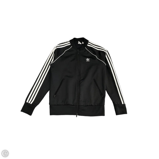 Athletic Jacket By Adidas In Black & White, Size: M