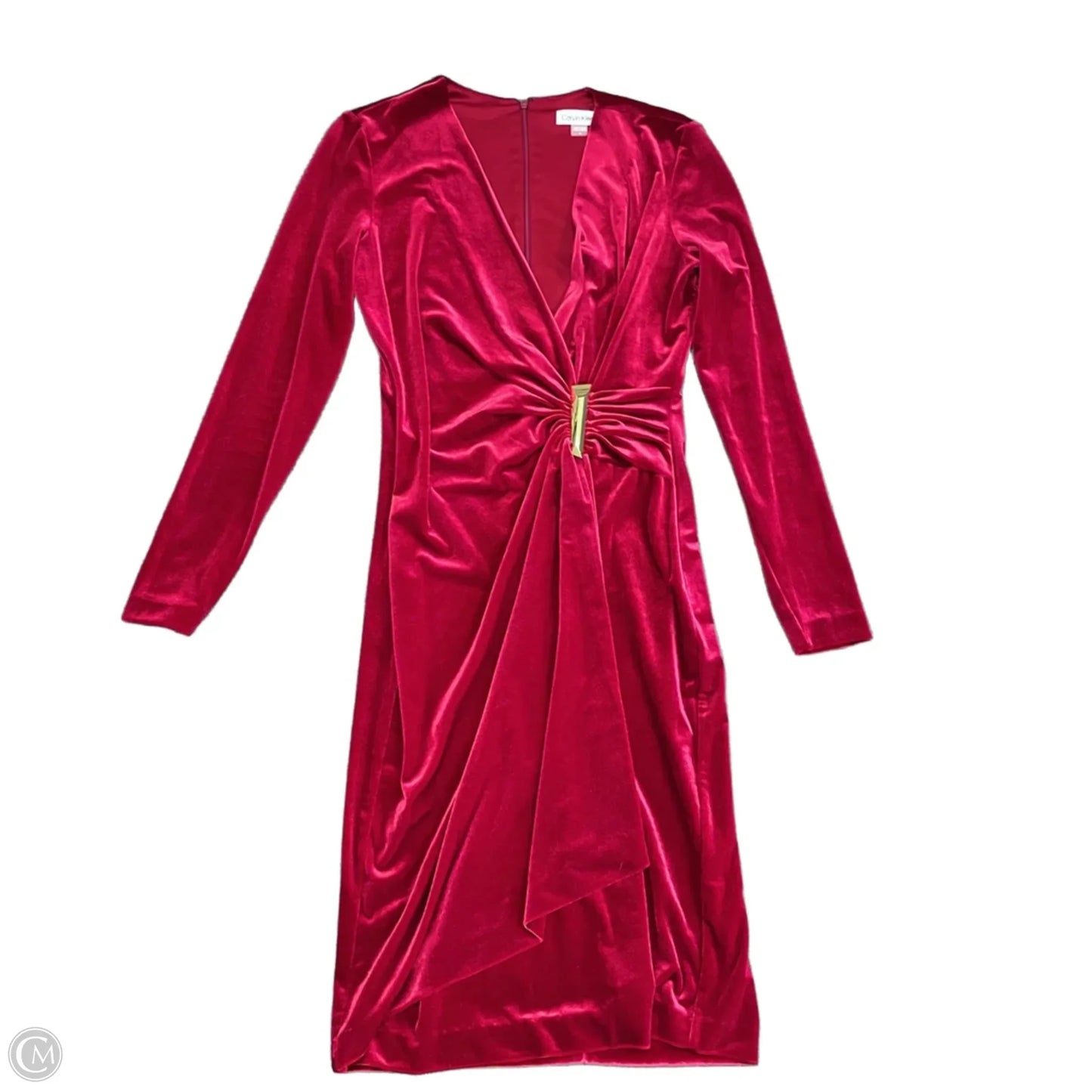 Dress Party Midi By Calvin Klein In Red, Size: 6