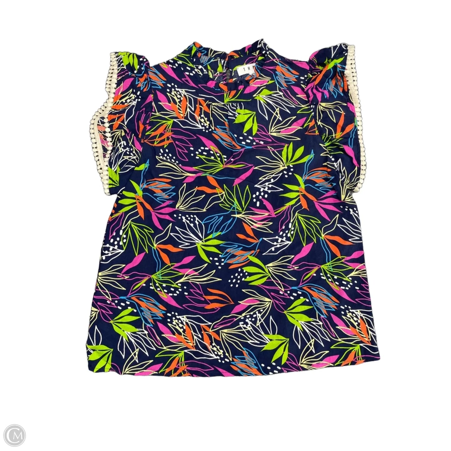 Top Short Sleeve By Thml In Navy, Size: Xs
