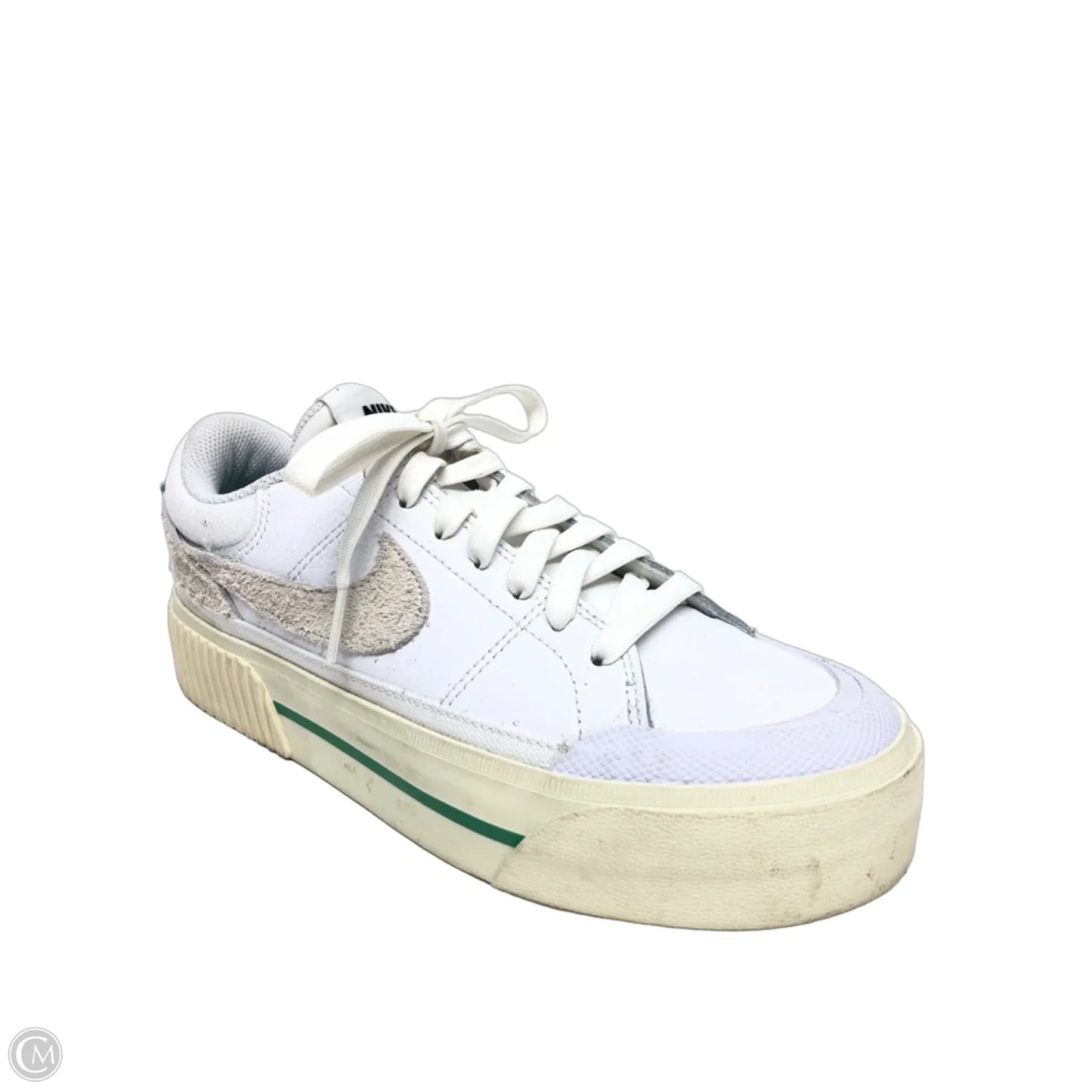Shoes Sneakers Platform By Nike In Green & White, Size: 6.5