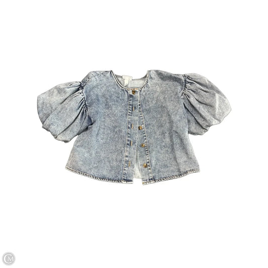 Top Short Sleeve By Future Collective In Blue Denim, Size: M