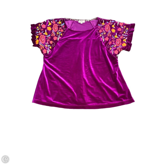 Top Short Sleeve By Umgee In Purple, Size: S