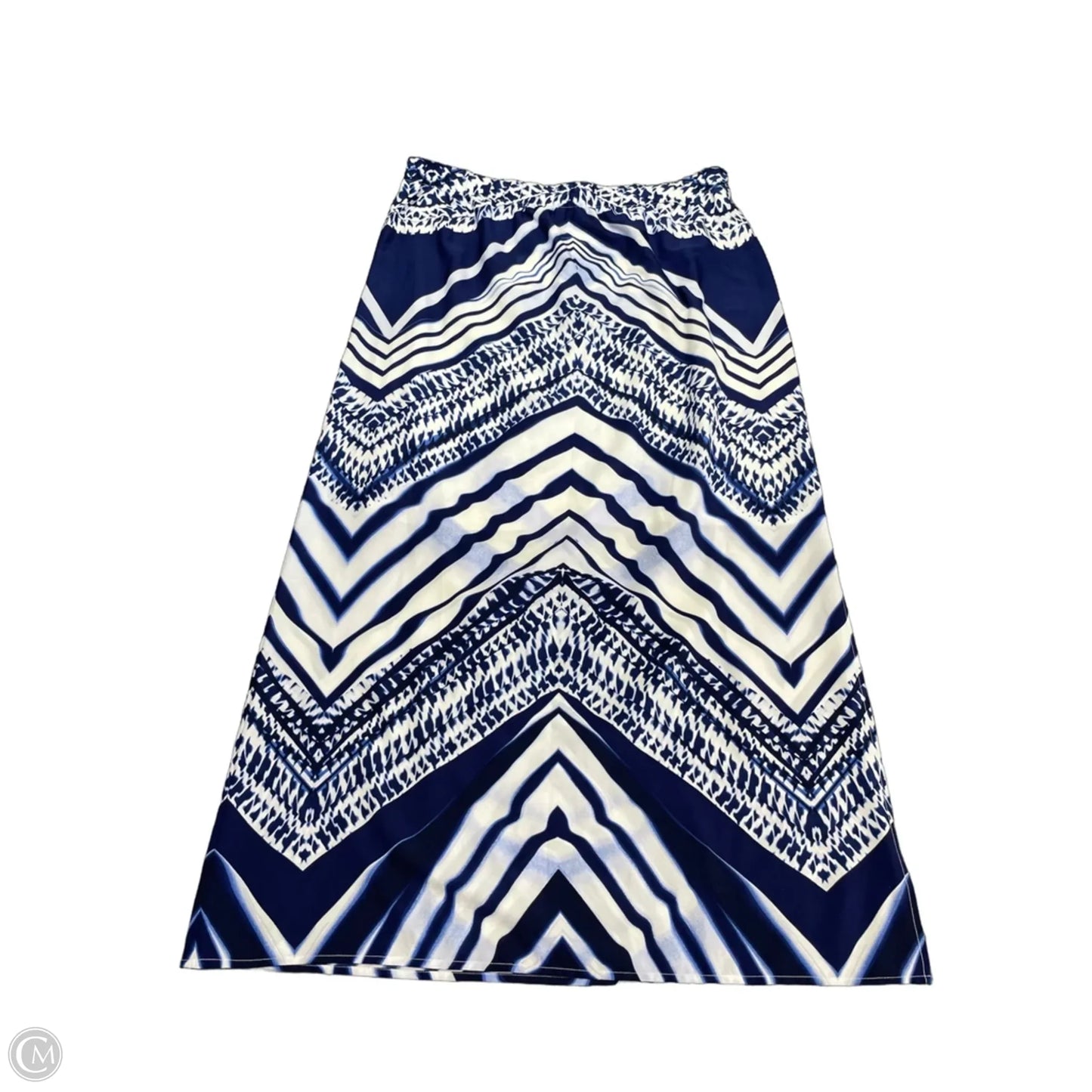 Skirt Maxi By Chicos In Blue & White, Size: L