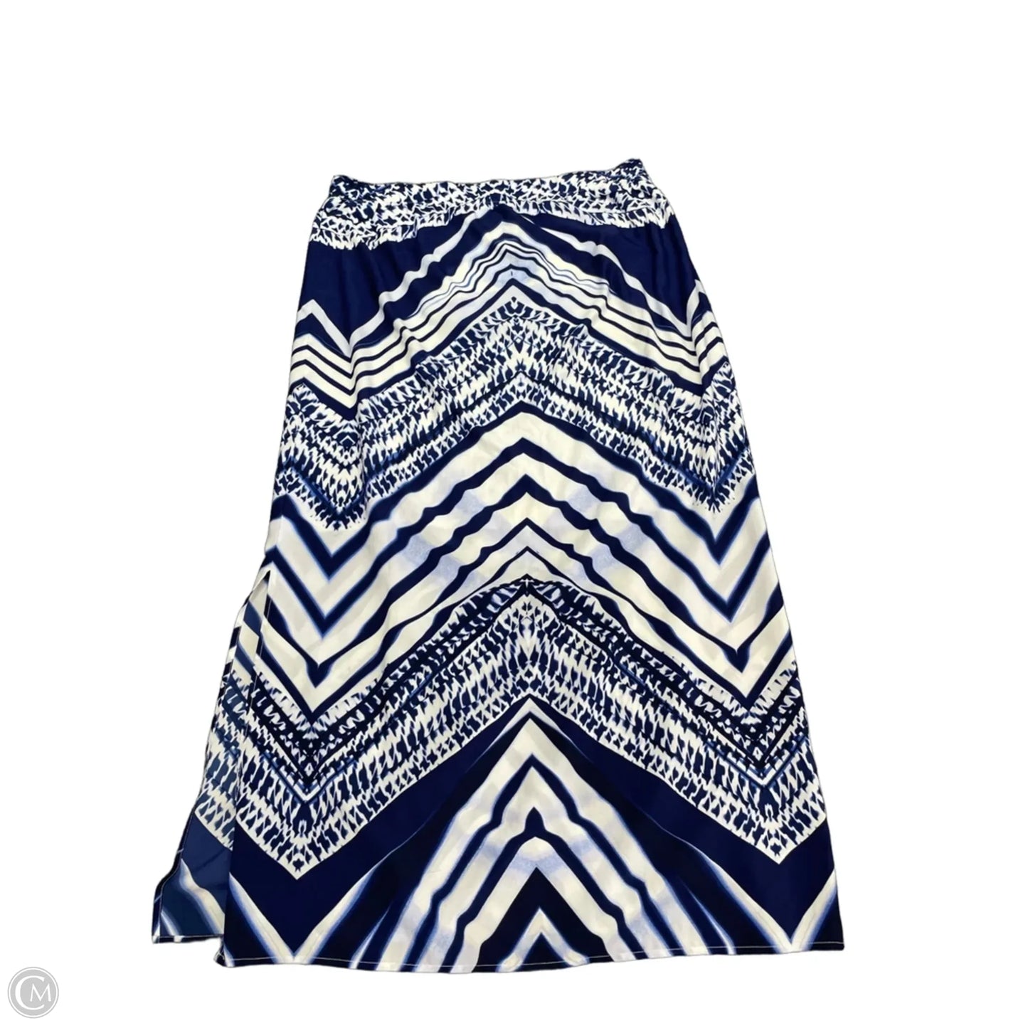 Skirt Maxi By Chicos In Blue & White, Size: L