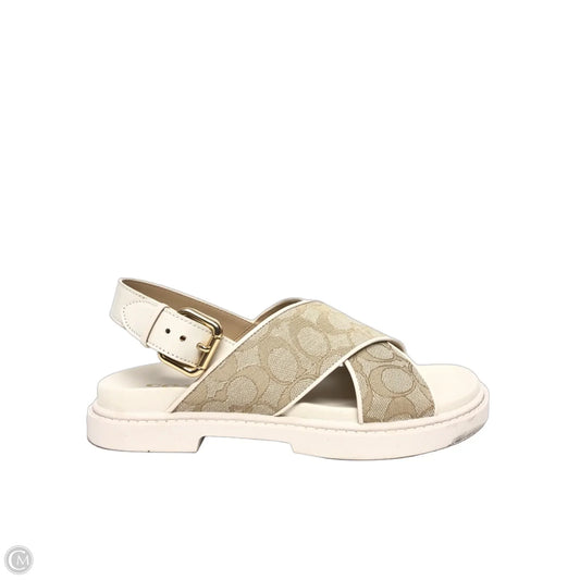 Sandals Designer By Coach In Cream, Size: 8.5