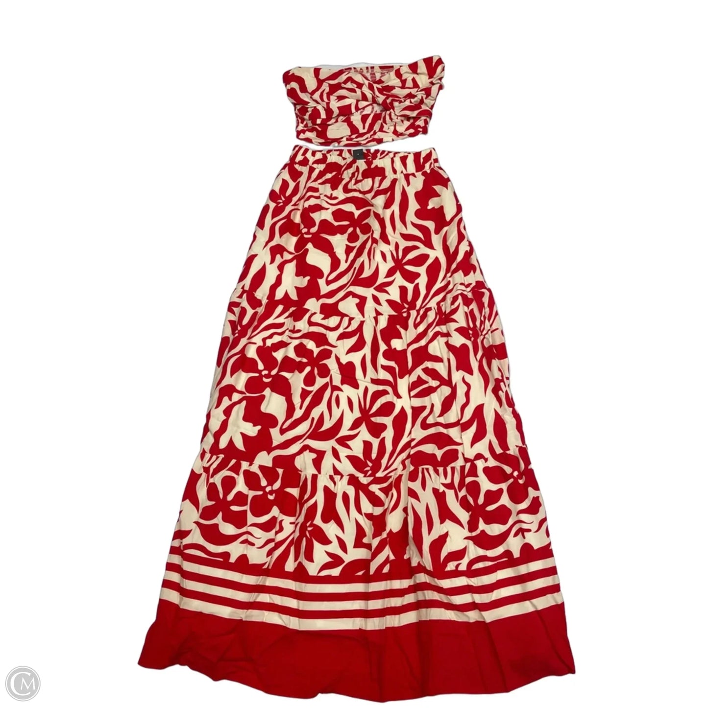 Skirt Set 2pc By Shein In Red & White, Size: 2
