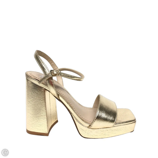 Sandals Heels Block By Bp In Gold, Size: 7