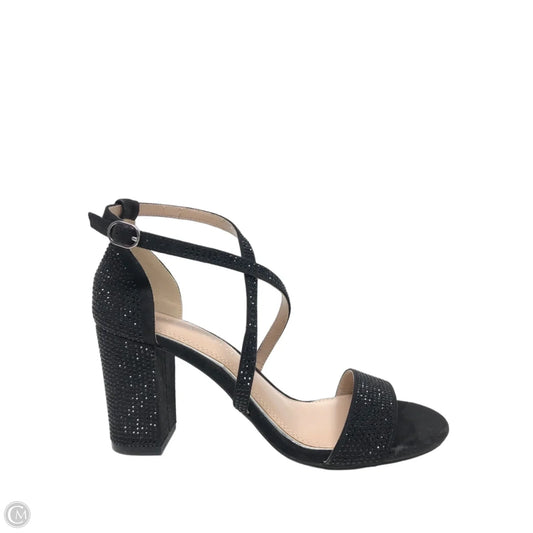 Sandals Heels Block By Kelly And Katie In Black, Size: 8