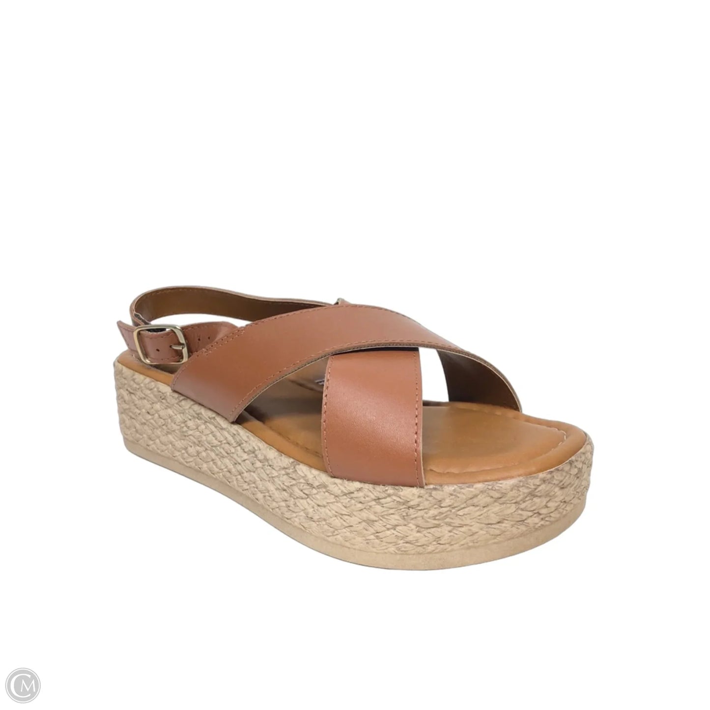 Sandals Heels Platform By Clothes Mentor In Brown, Size: 9