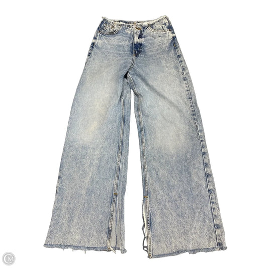 Jeans Straight By Zara In Blue Denim, Size: 0