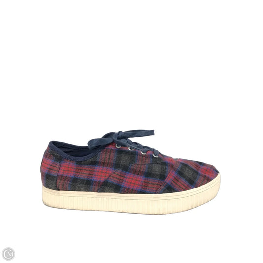 Shoes Flats By Toms In Blue & Red, Size: 7