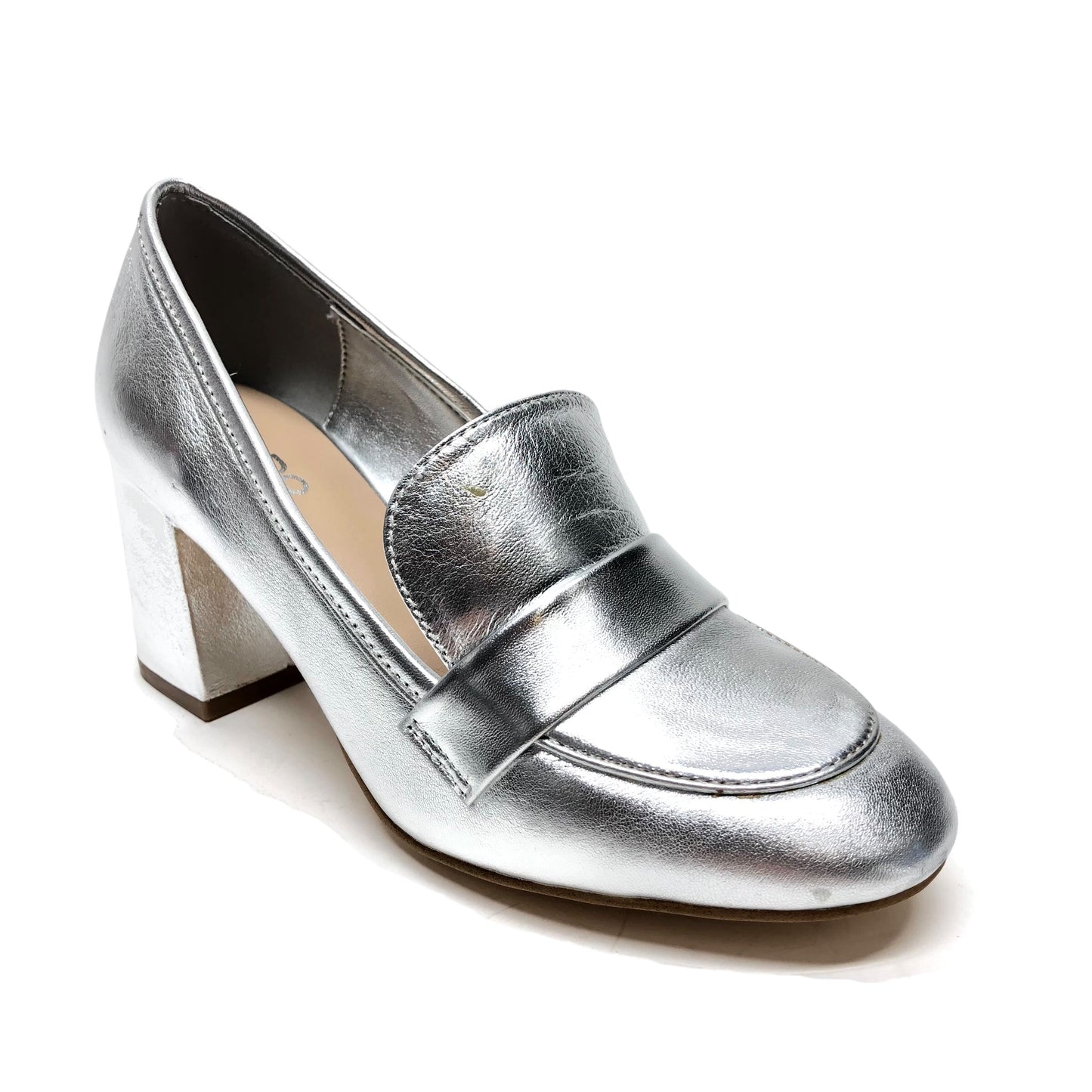 Silver Shoes Heels Block Aldo, Size 6