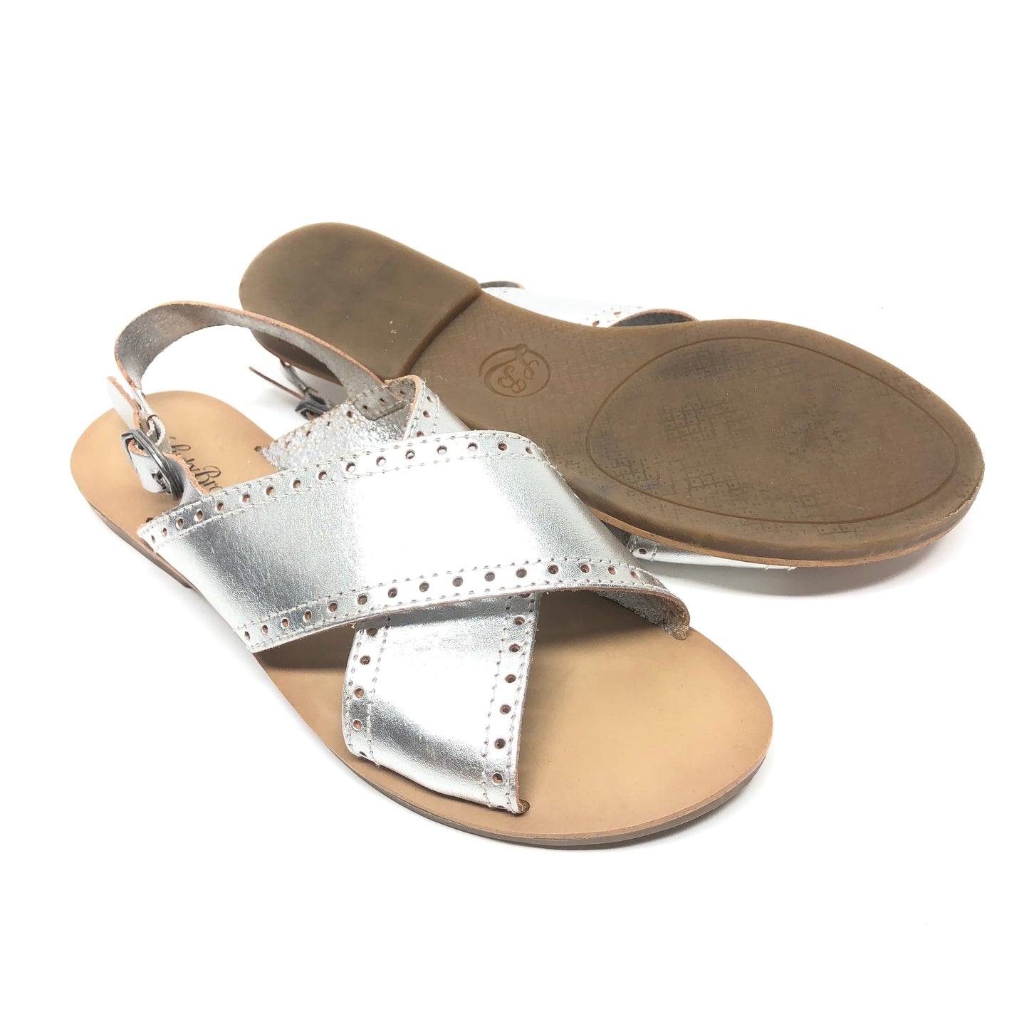 Silver Sandals Flats Lucky Brand, Size 9