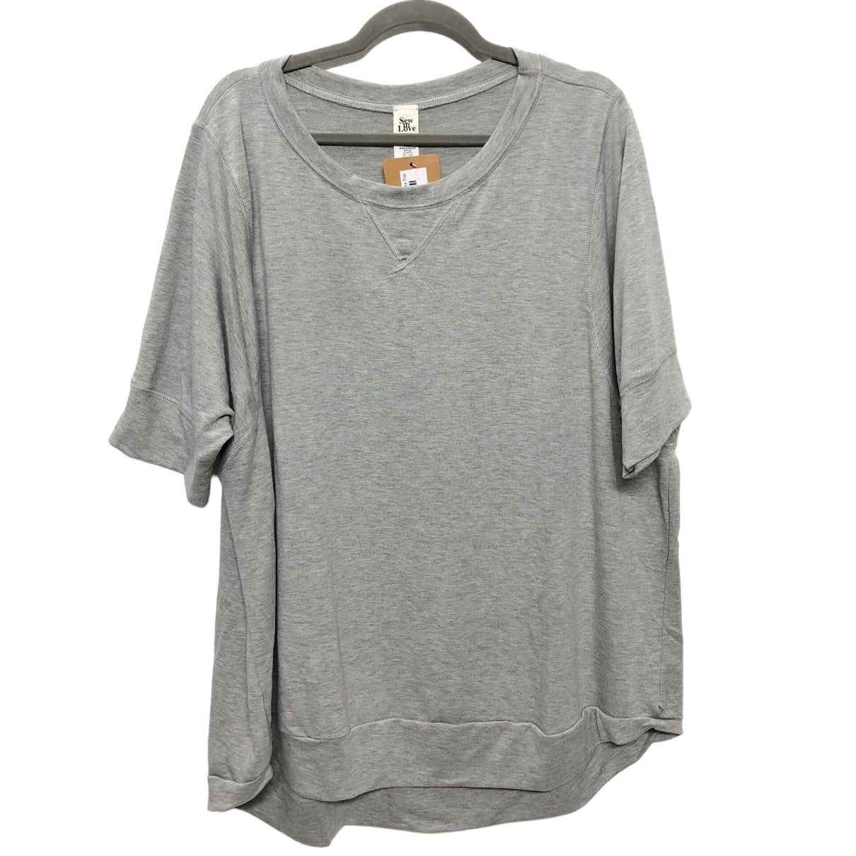 Grey Top Short Sleeve Basic Sew In Love, Size 3x