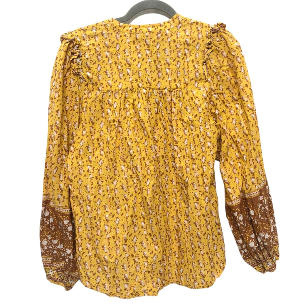 Yellow Top Long Sleeve Joie, Size L