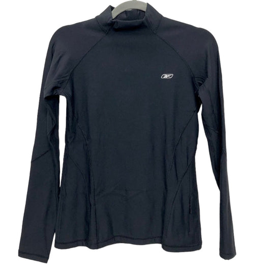 Athletic Top Long Sleeve Collar By Reebok In Black, Size: M