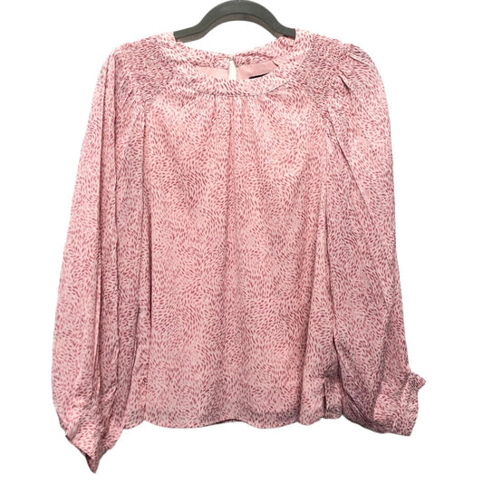 Top Long Sleeve By Vince Camuto In Pink & White, Size: S