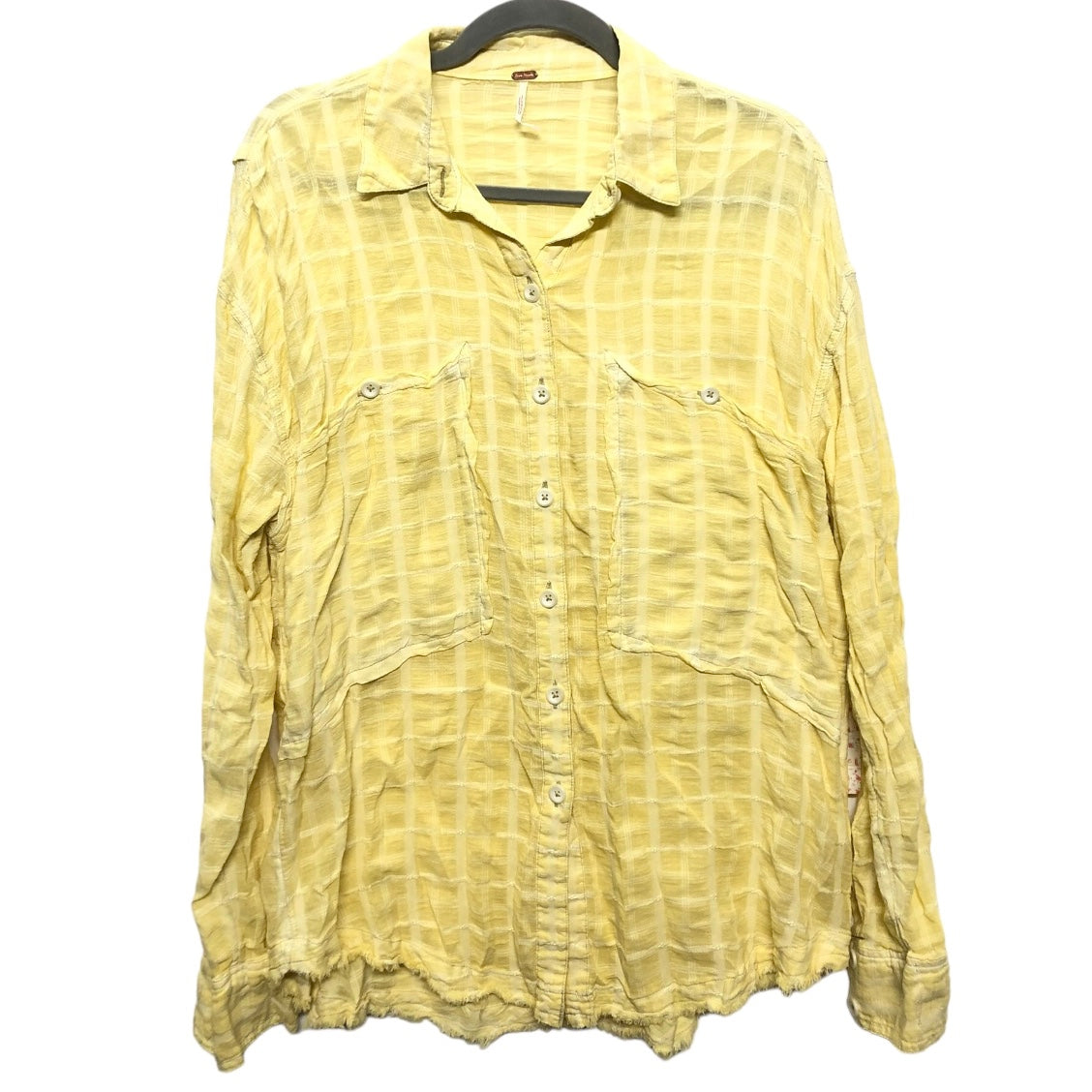 Top Long Sleeve By Free People In Yellow, Size: S