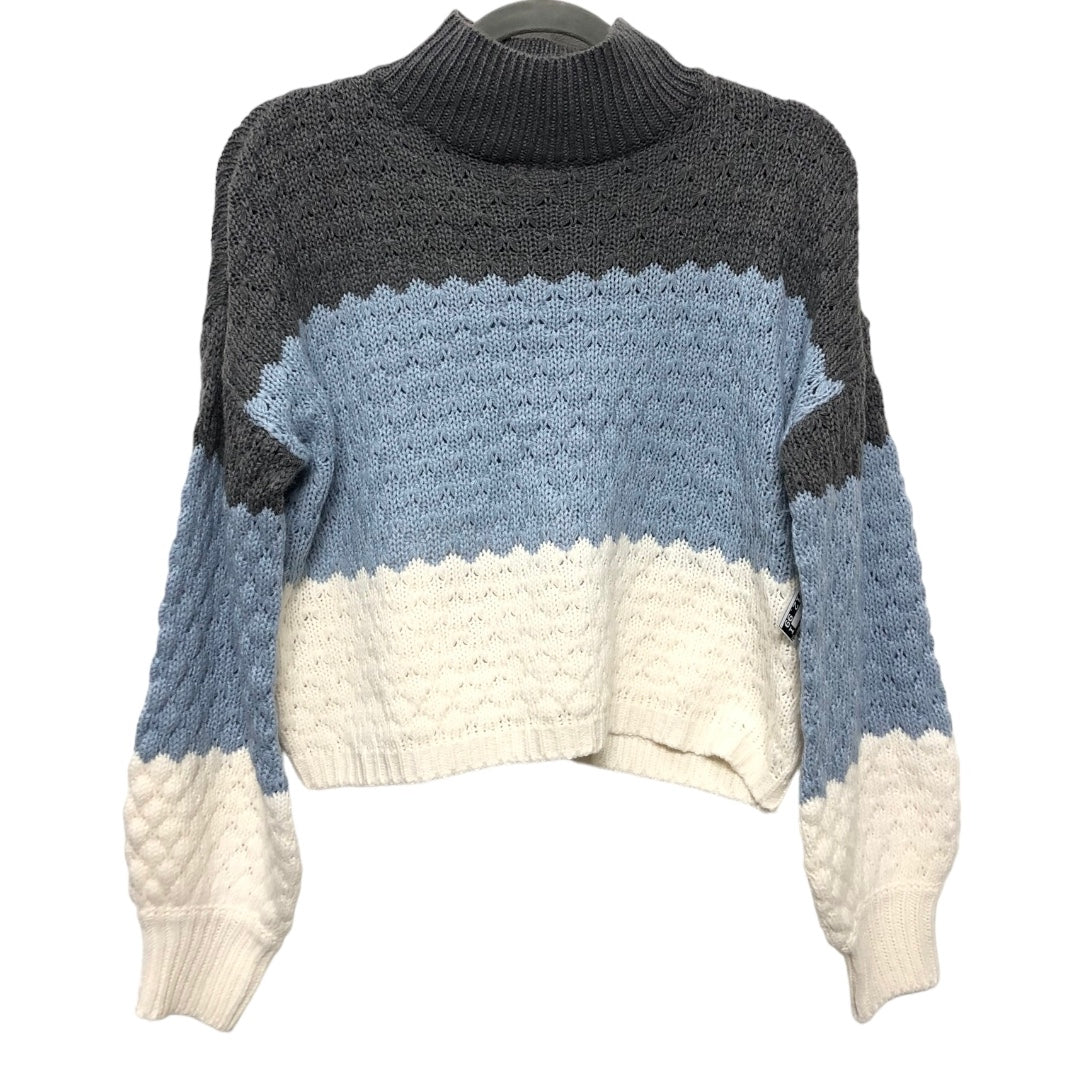 Sweater By Pink Rose In Blue & Grey, Size: L