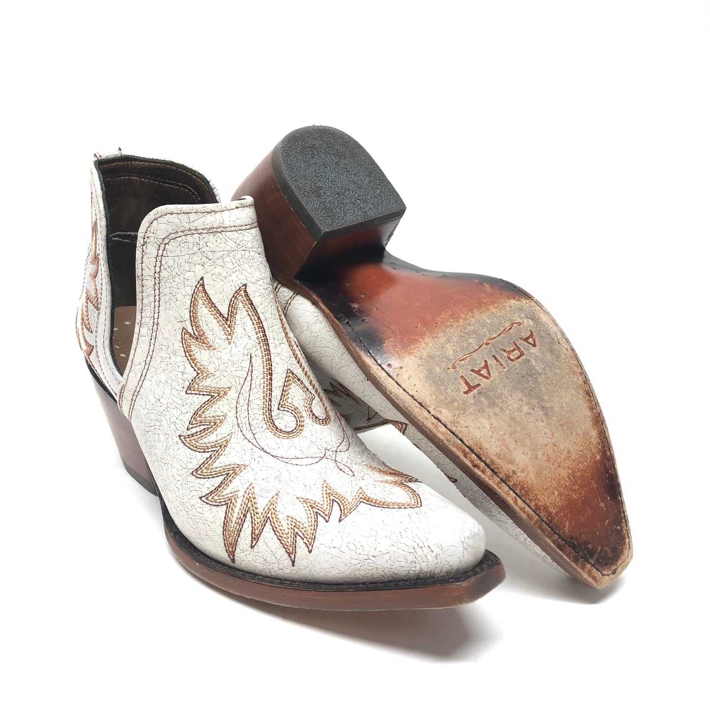 Boots Western By Ariat In Brown & White, Size: 8.5