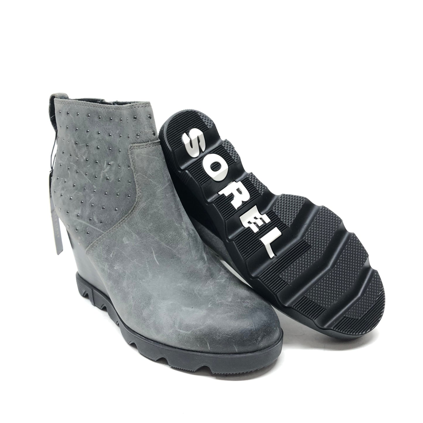 Boots Ankle Heels By Sorel In Grey, Size: 10.5